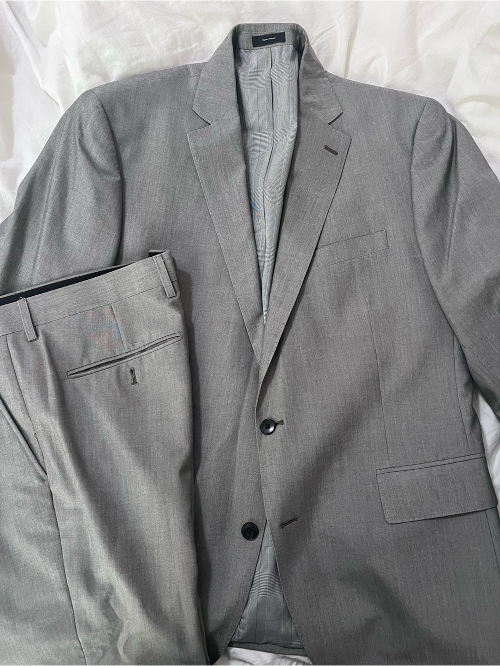 Classic Men's Gray Two-Piece Suit, includes Blazer (44R) & Trousers (38x30)